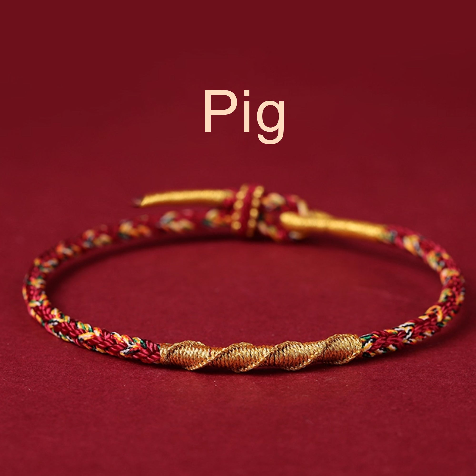 Zodiac Buddha Tai Sui Red String Bracelet Braided Bracelet Amulet