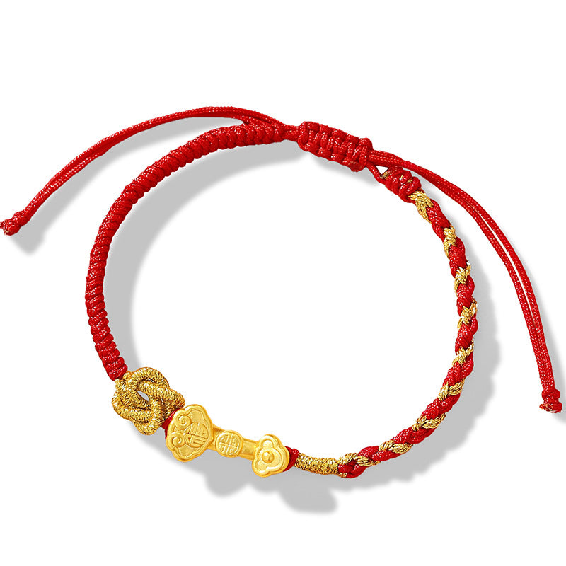 Letitdao Wishful & Auspicious & Lucky Hand-woven Twin Knot Red String Bracelet
