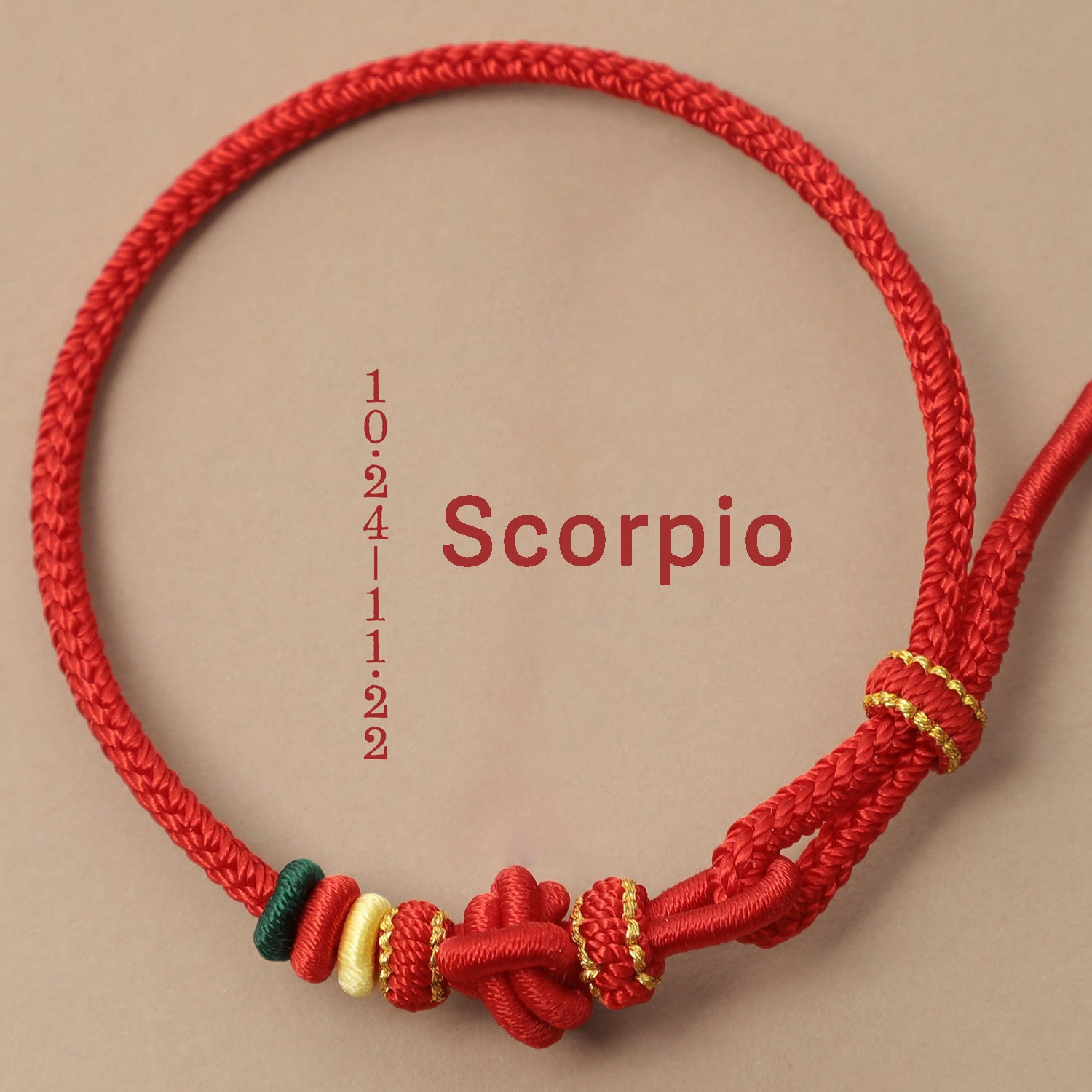 Letitdao Zodiac Braided Red String Bracelet With Knot Of Safety - Luck & Wealth & Love