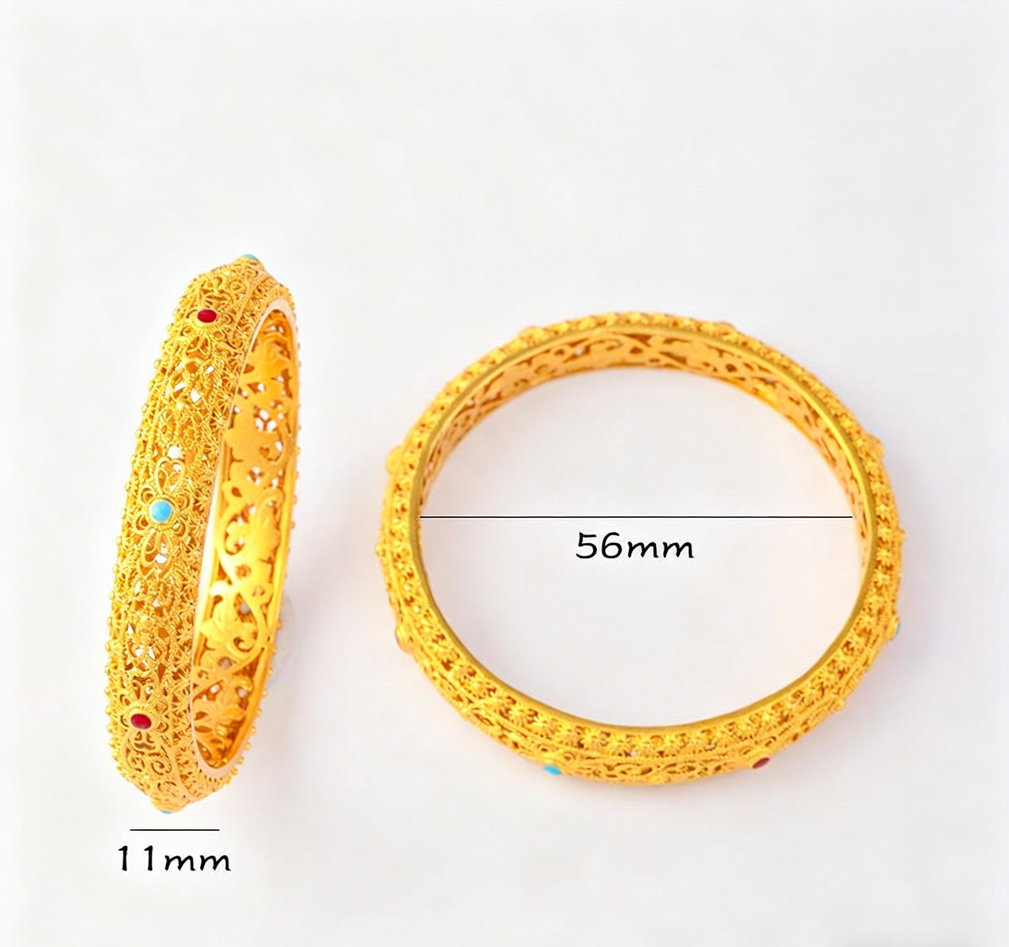 Letlt Dao Hollow Filigree Design Copper Plated Gold Wealth Bracelet Bangle Bracelet Vintage Palace Style Jewelry Gift
