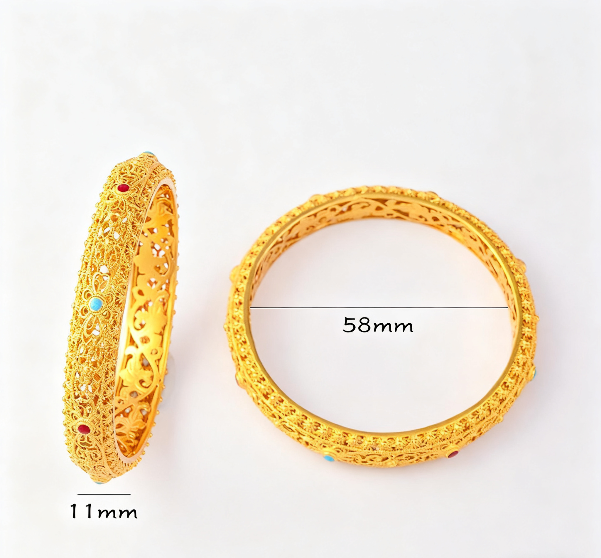 Letlt Dao Hollow Filigree Design Copper Plated Gold Wealth Bracelet Bangle Bracelet Vintage Palace Style Jewelry Gift