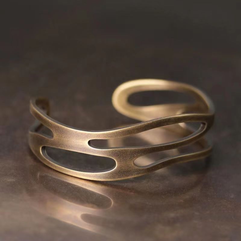 Letitdao Hollow Brass Wealth Bracelet Personality Innovation Fashion Bracelet