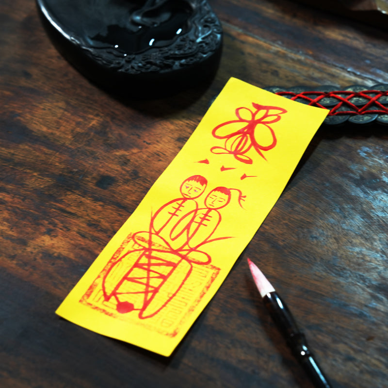 Love Harmony Hand-Painted Talisman|Blessed by the Taoist Gods of Romance