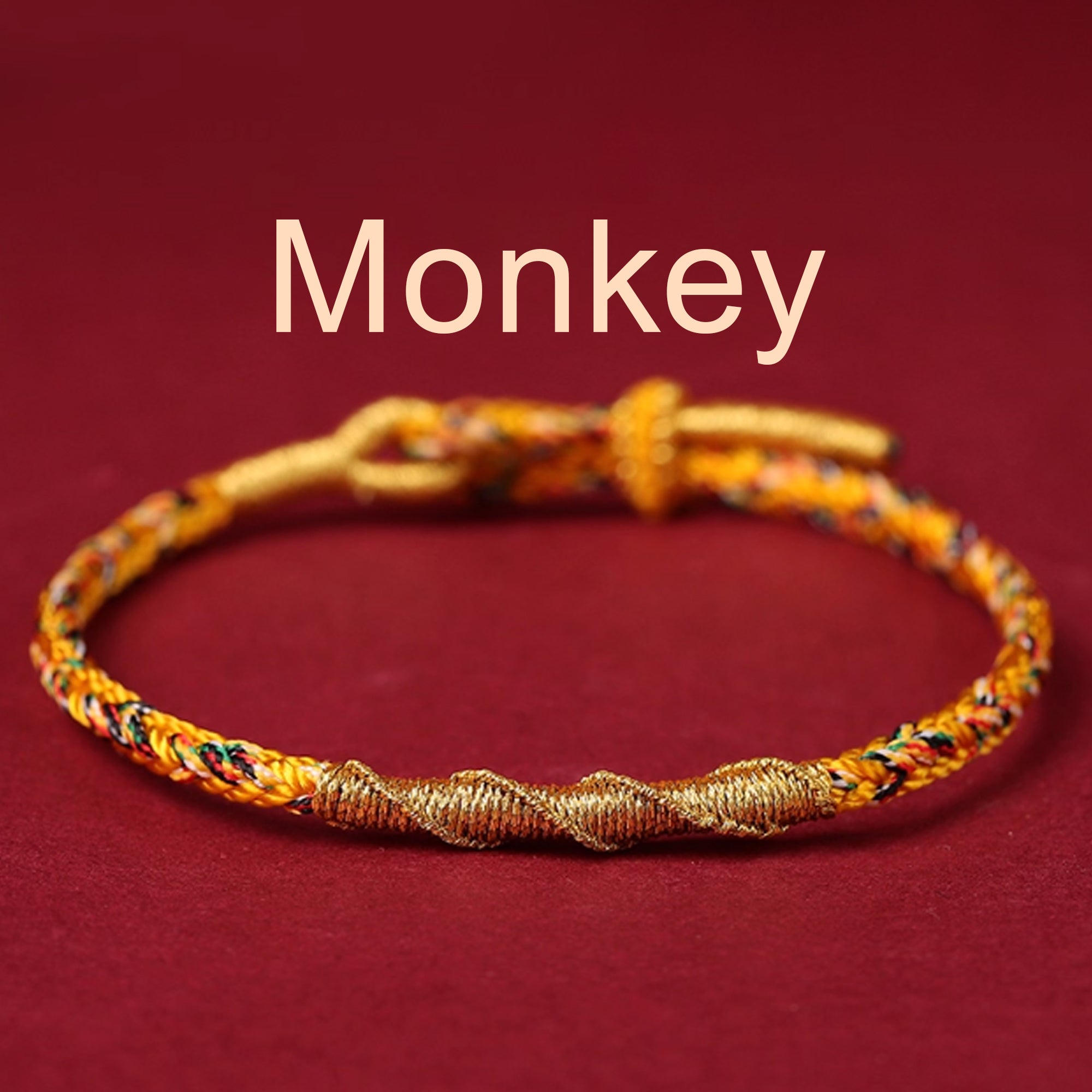 Zodiac Buddha Tai Sui Red String Bracelet Braided Bracelet Amulet