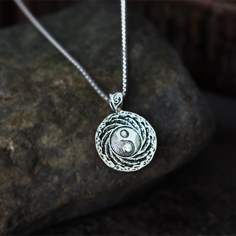 Yin-Yang Tai Chi Bagua Necklace Stainless Steel Pendant For Husband & Boyfriend