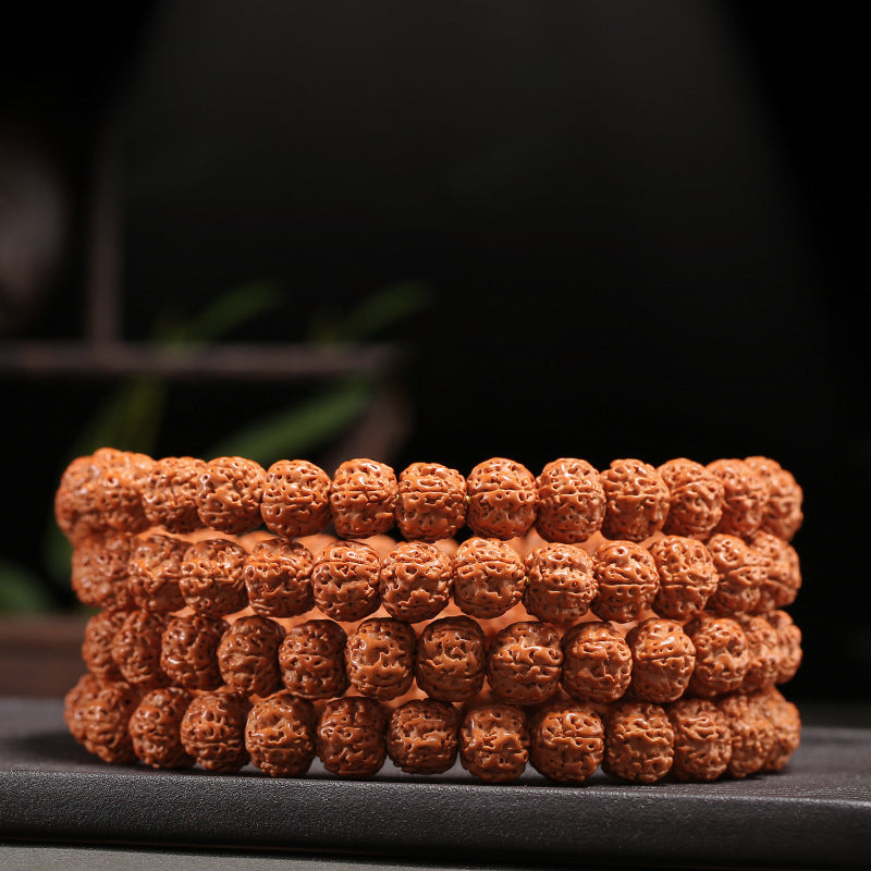 Letitdao Rudraksha Mala 108 Beads Dragon Scale Prayer Beads Tibetan Buddhist Bracelet for Meditation & Yoga Necklace