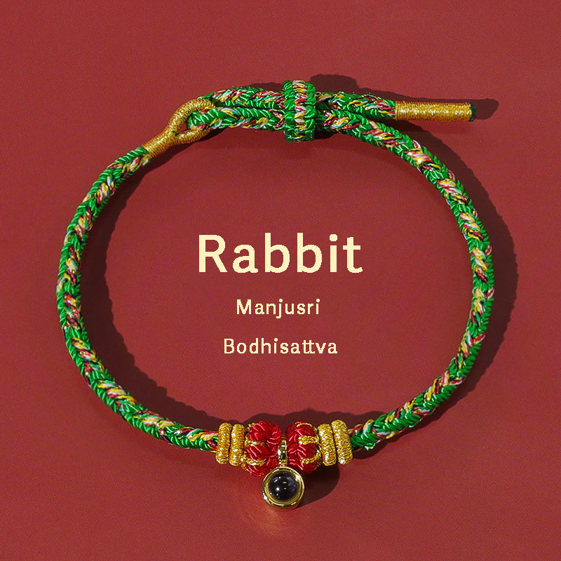 Letitdao Eight Guardian Gods Halo Bracelet Hand-Woven Zodiac Red Rope