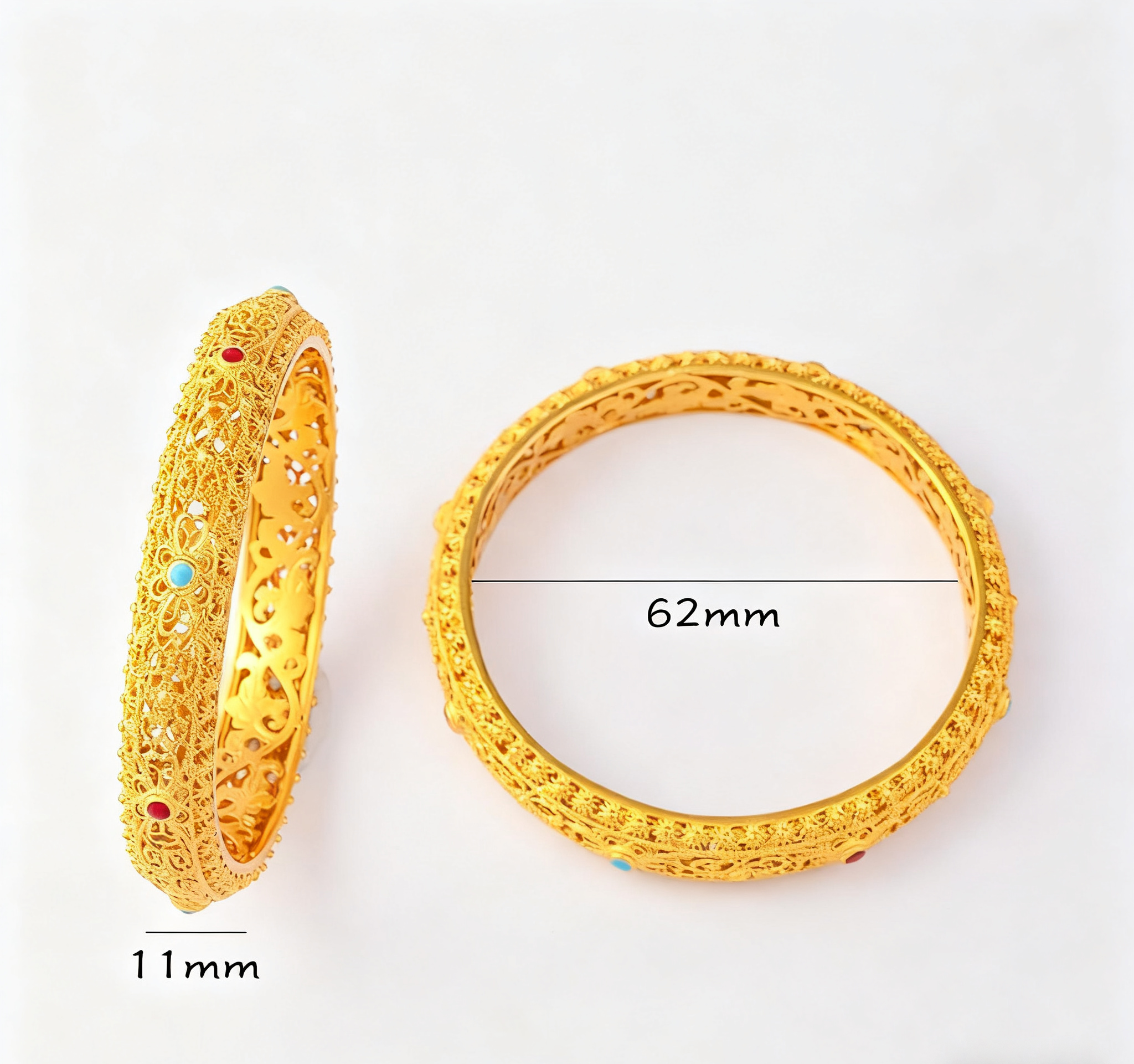 Letlt Dao Hollow Filigree Design Copper Plated Gold Wealth Bracelet Bangle Bracelet Vintage Palace Style Jewelry Gift