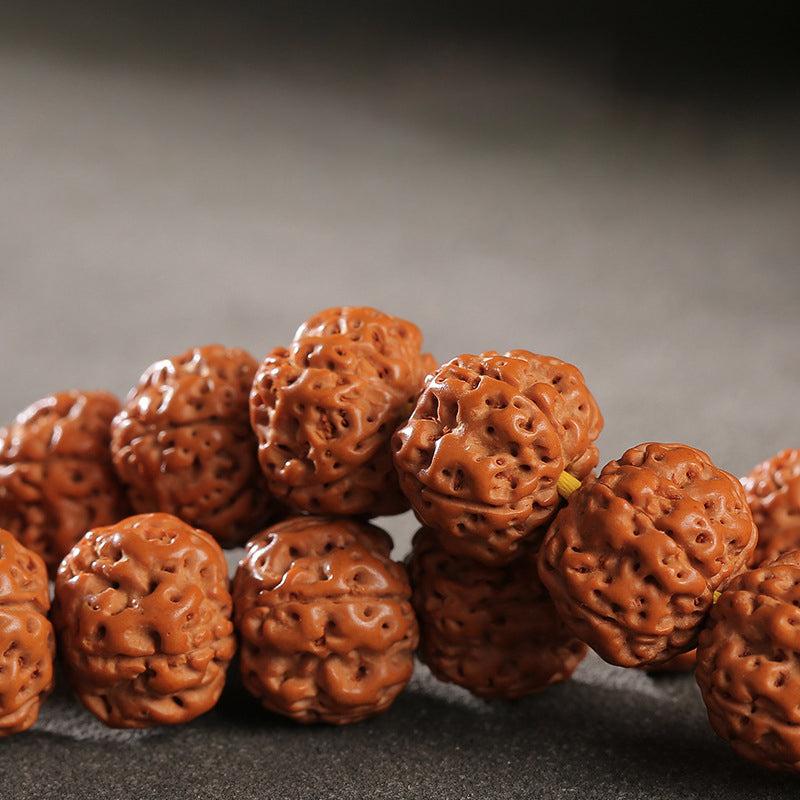 Letitdao Rudraksha Mala 108 Beads Dragon Scale Prayer Beads Tibetan Buddhist Bracelet for Meditation & Yoga Necklace
