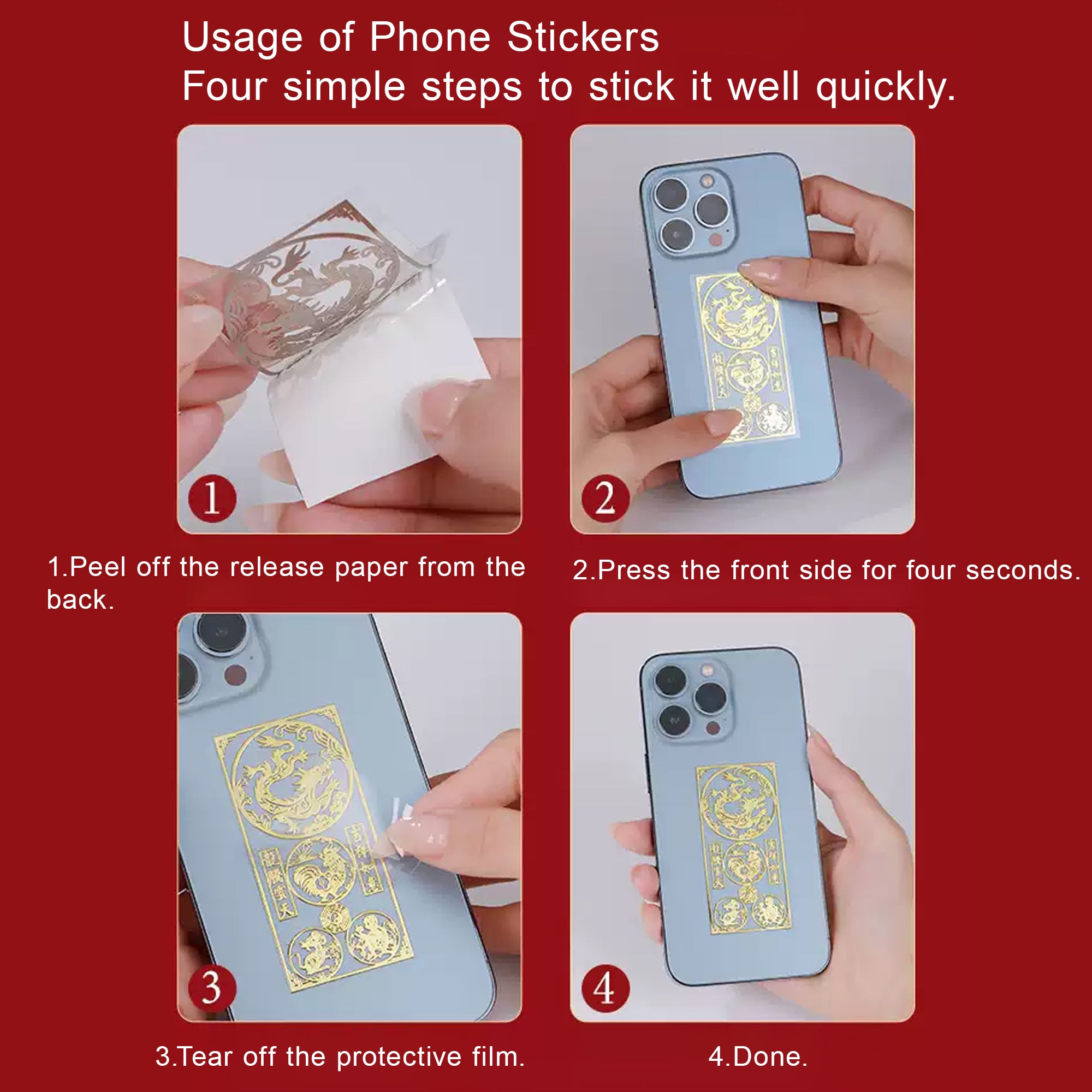 Mobile Phone Sticker Exclusive Metal Zodiac Talisman For Birth Year | Personalized Gift