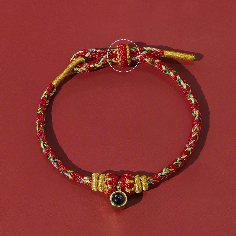 Letitdao Eight Guardian Gods Halo Bracelet Hand-Woven Zodiac Red Rope