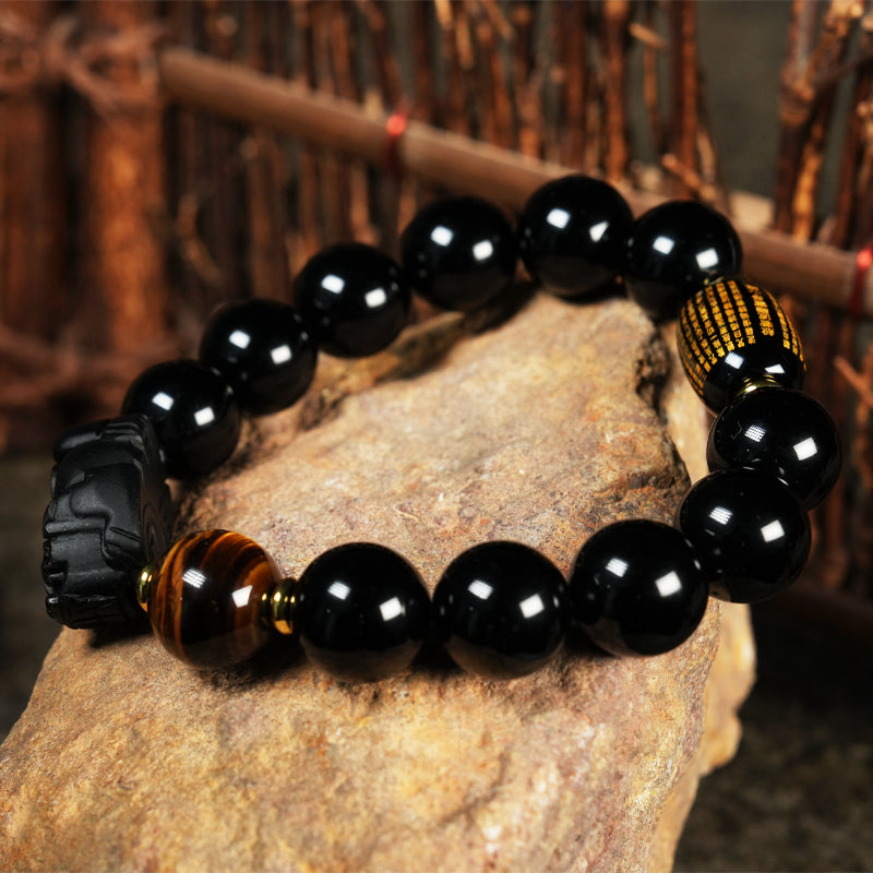 Letlt Dao FengShui PiXiu Obsidian Wealth Bracelet