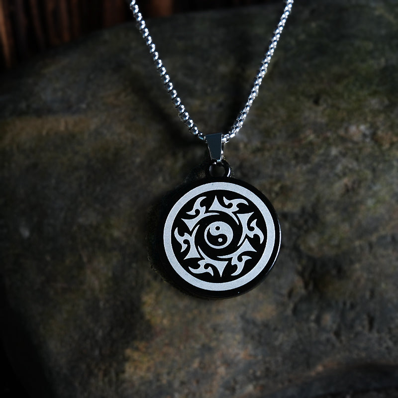 Yin-Yang Tai Chi Bagua Necklace Stainless Steel Pendant For Husband & Boyfriend