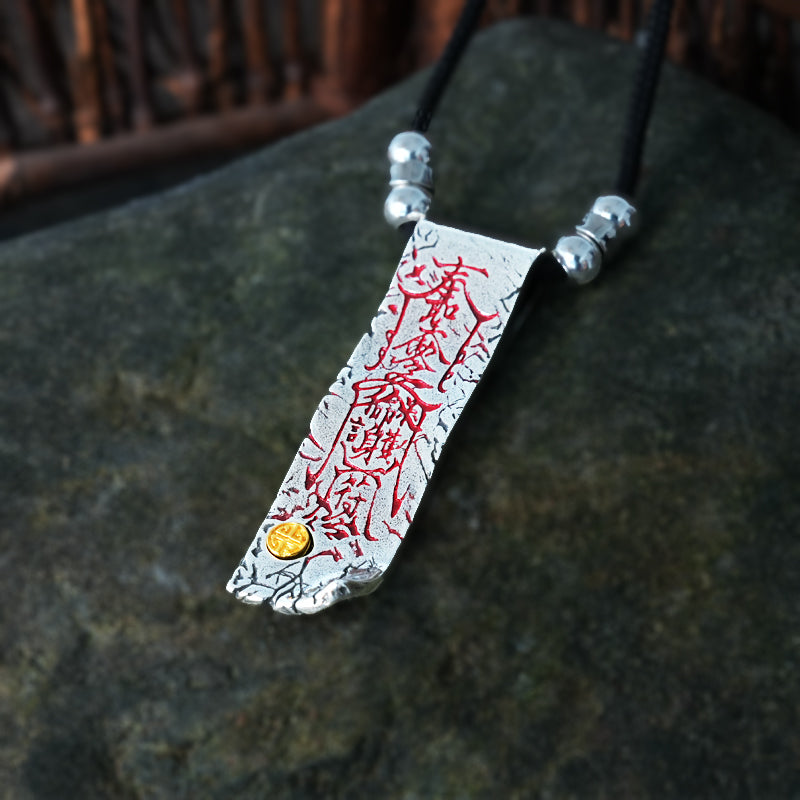 Taoist Imperial Decree Meditation Mantra Pendant Yin-Yang Bagua Body Protection Necklace
