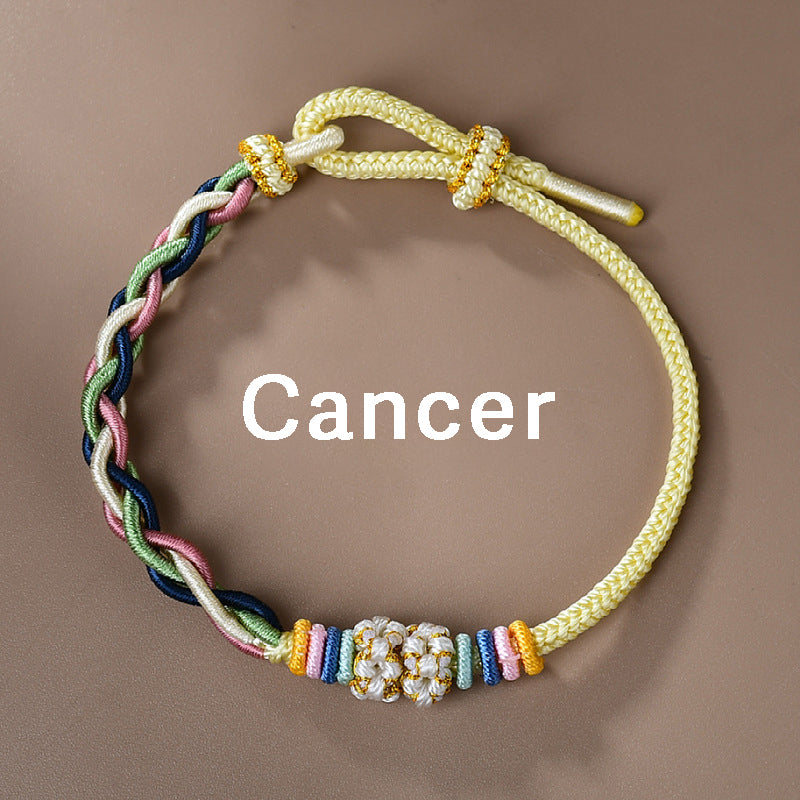 Letitdao 12 Zodiac Signs Handmade Macrame Red String Bracelet for Luck