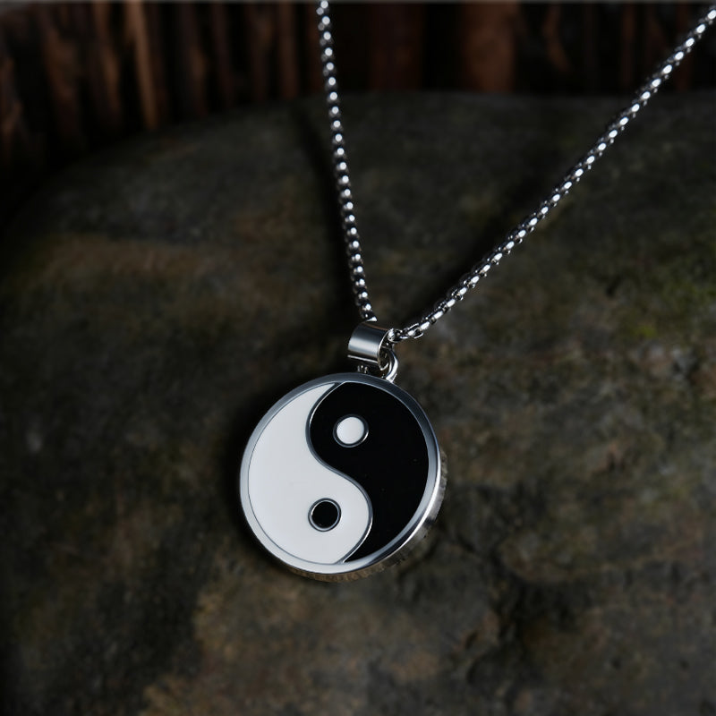 Yin-Yang Tai Chi Bagua Necklace Stainless Steel Pendant For Husband & Boyfriend