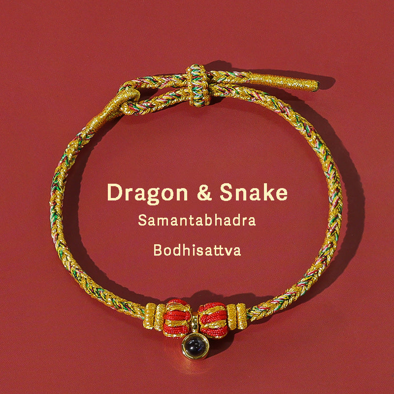 Letitdao Eight Guardian Gods Halo Bracelet Hand-Woven Zodiac Red Rope