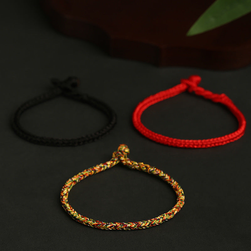 Letitdao Hand-Woven Colorful Rope Peace Knot Protection Red Rrope Bracelet
