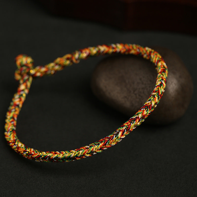 Letitdao Hand-Woven Colorful Rope Peace Knot Protection Red Rrope Bracelet