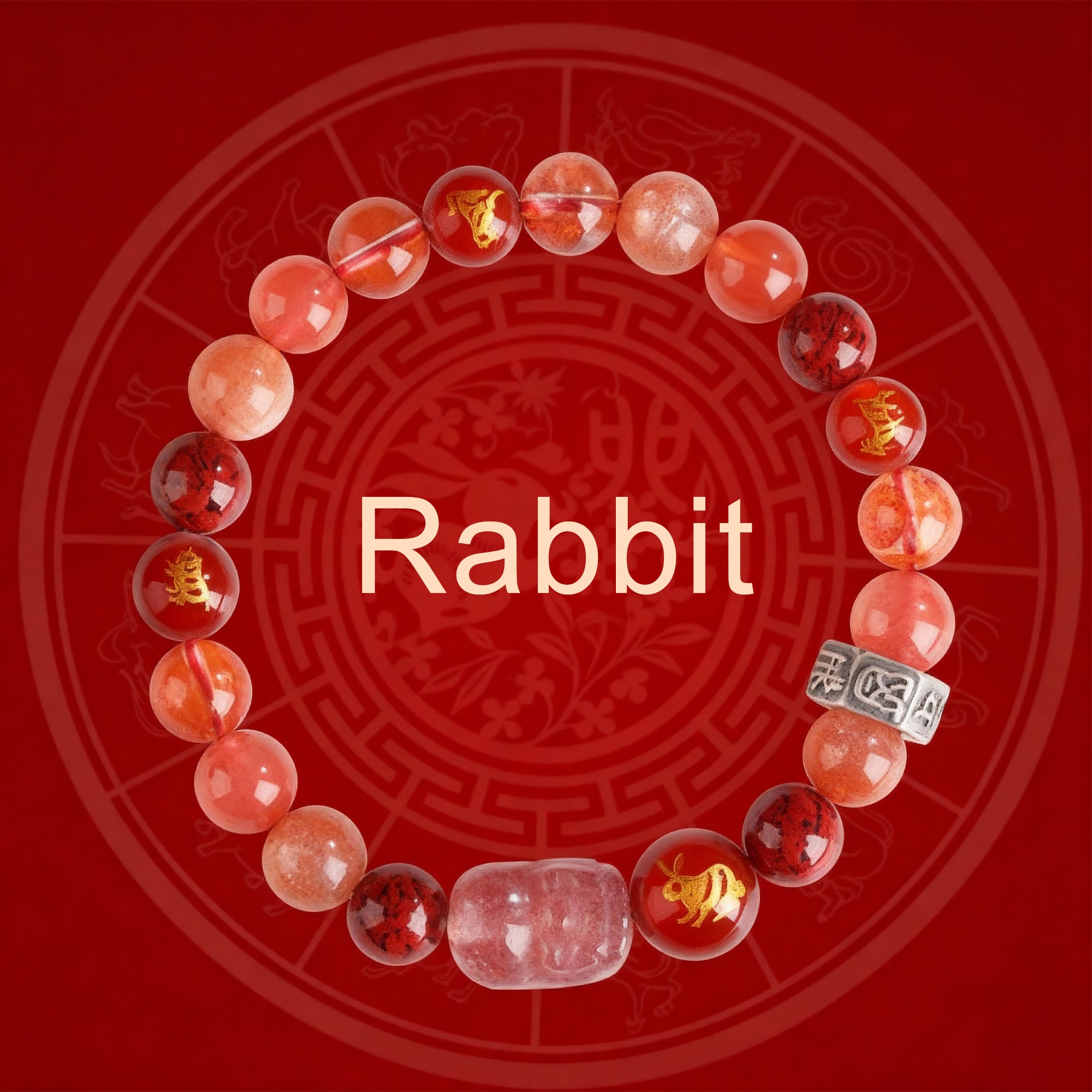 Zodiac Fortune Bracelet Adorned With Sacred Cinnabar & Natural Crystal & Legendary Pi Xiu