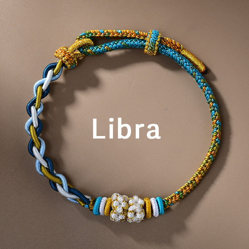 Letitdao 12 Zodiac Signs Handmade Macrame Red String Bracelet for Luck