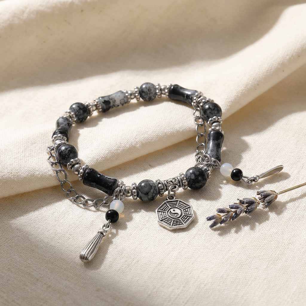Letitdao Yin Yang Energy Balancing Bracelet • Taoist Bagua Inspired Jewelry for Harmony & Focus