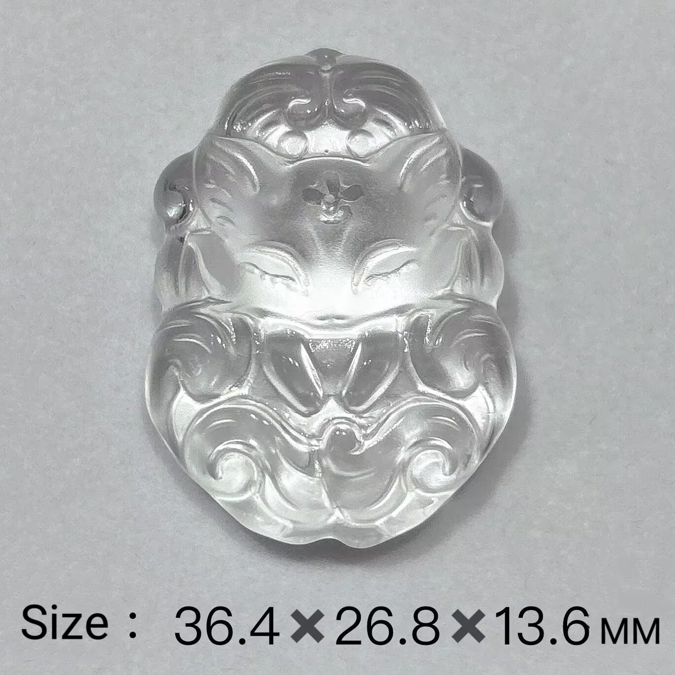 Natural Crystal Nine-Tailed Fox Pendant
