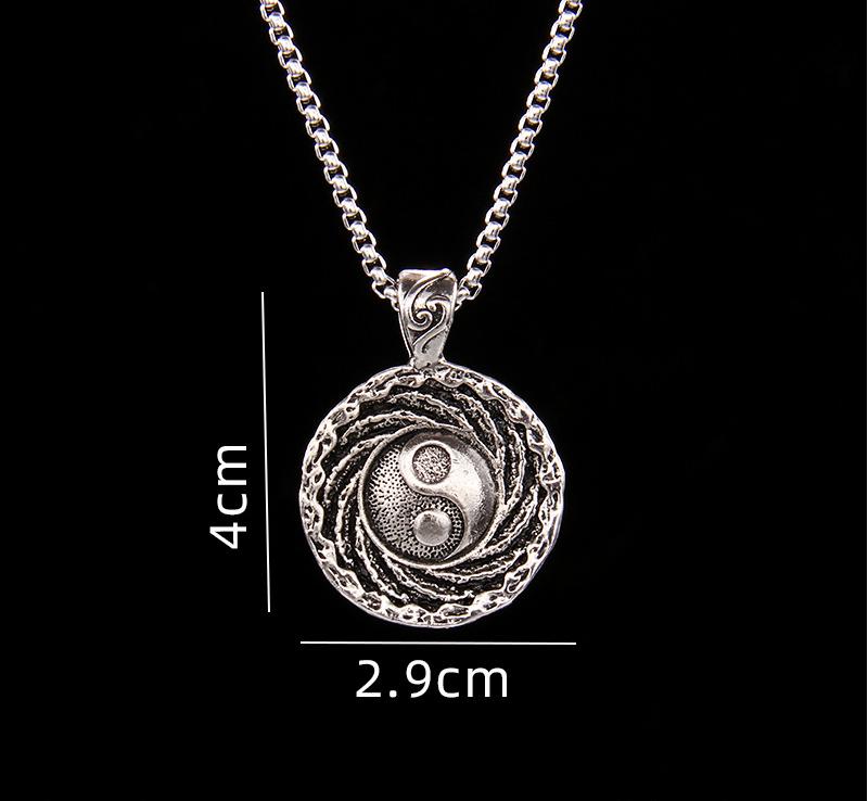 Yin-Yang Tai Chi Bagua Necklace Stainless Steel Pendant For Husband & Boyfriend