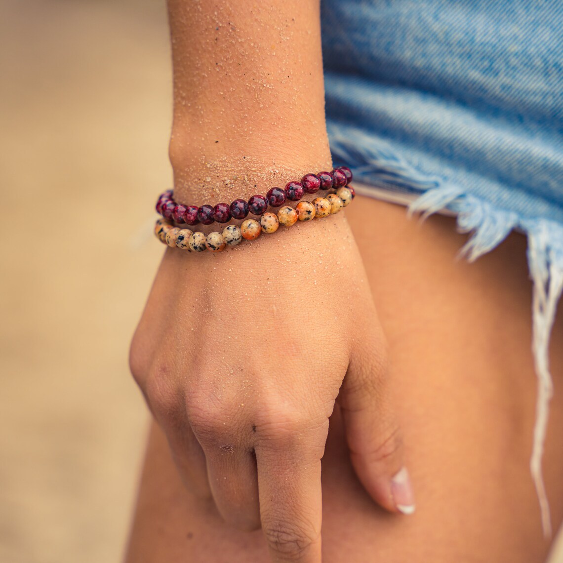Letitdao Natural Stone Quartz Healing Beads Bracelet