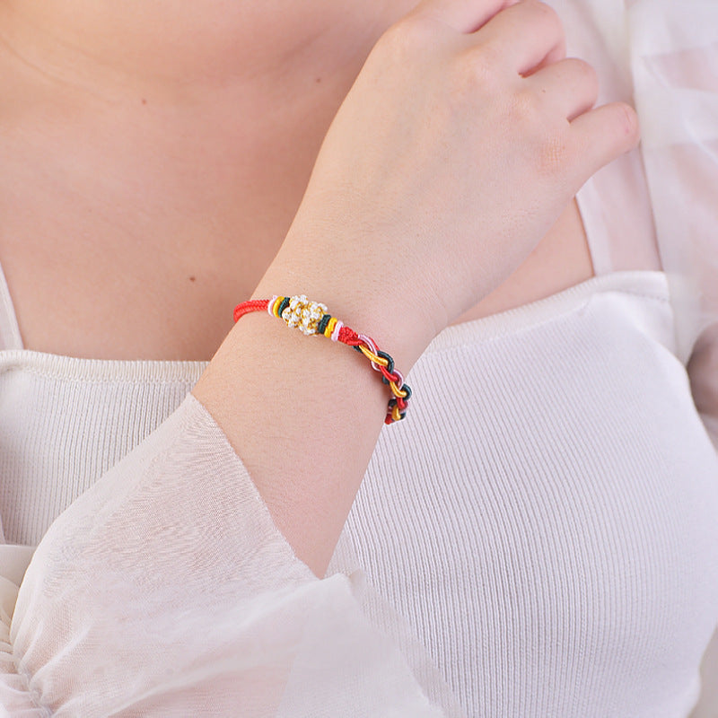 Letitdao 12 Zodiac Signs Handmade Macrame Red String Bracelet for Luck
