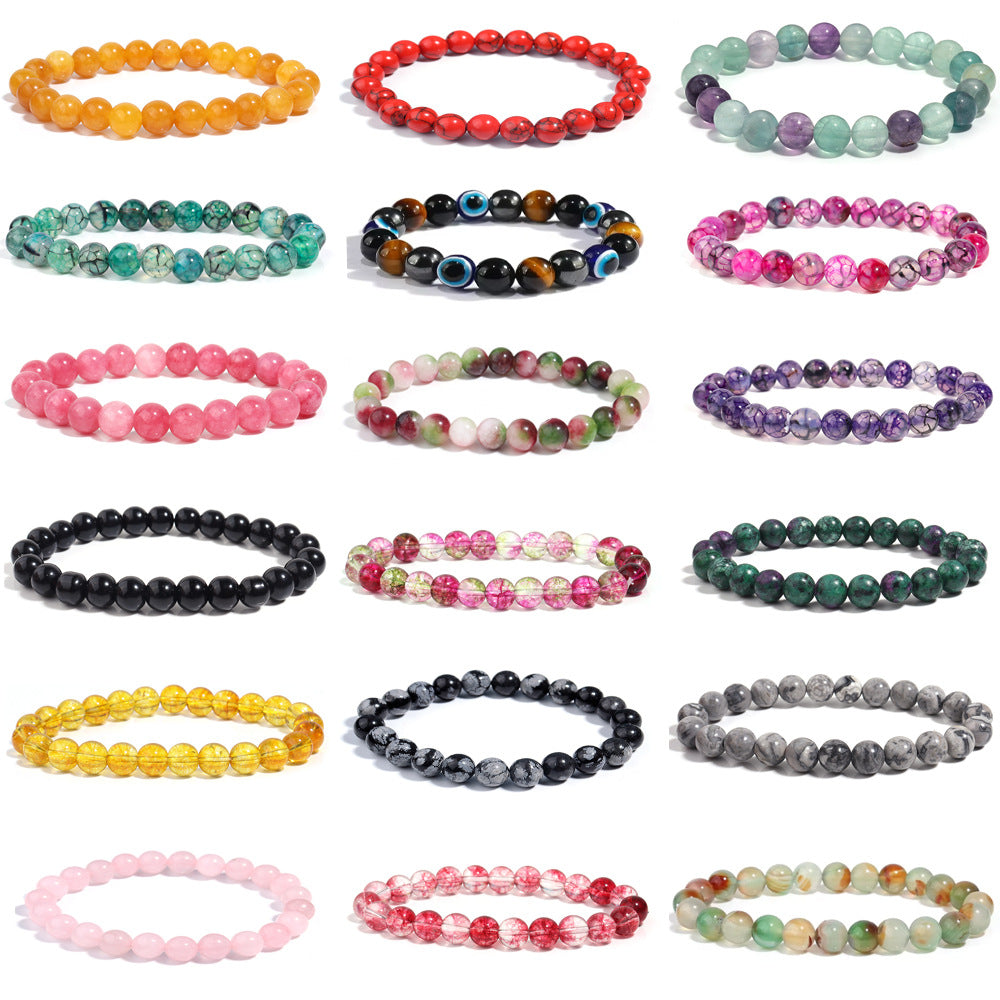 Letitdao Natural Stone Quartz Healing Beads Bracelet