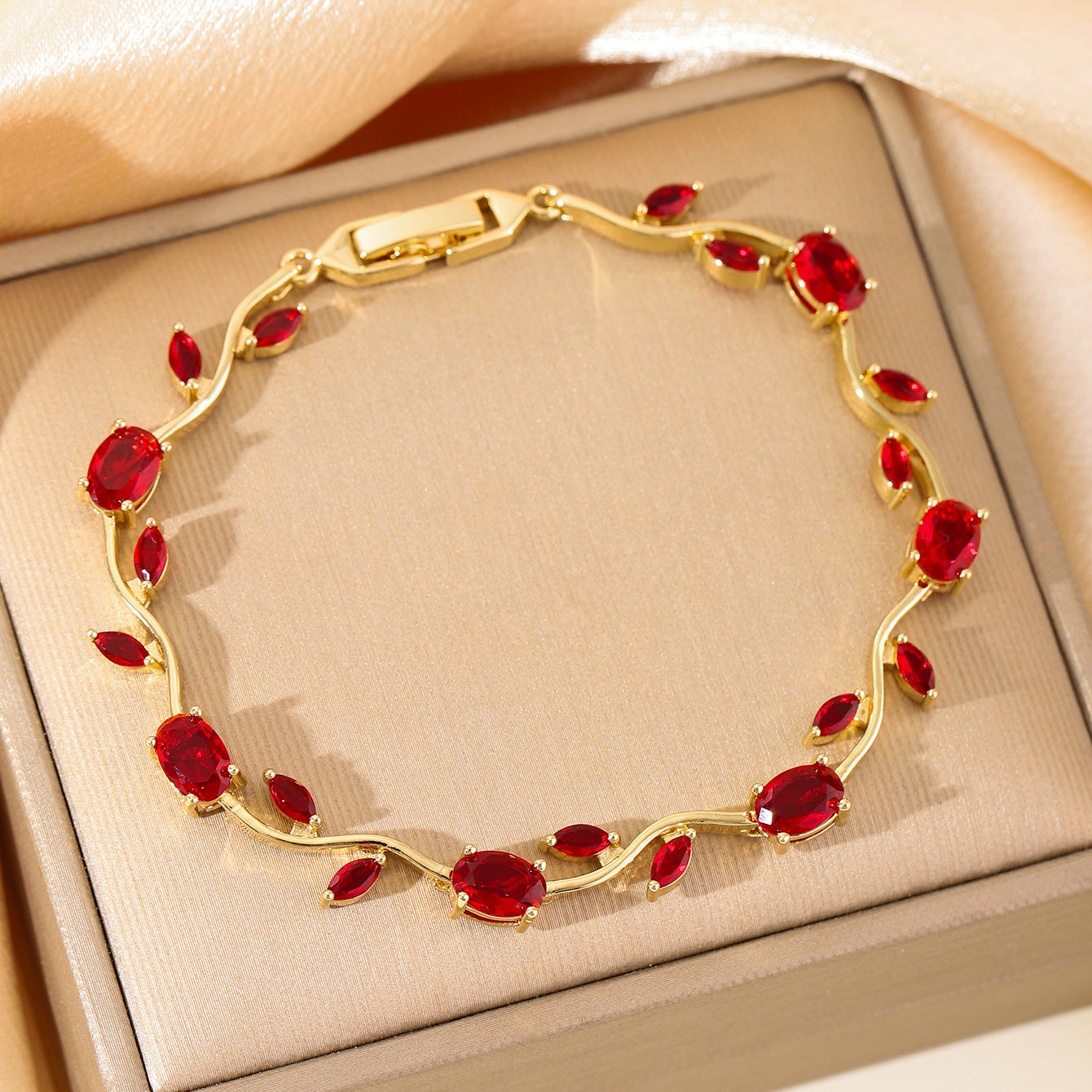 $9.9 Includes All Fees-Letitdao Gold Pastel Tulip Floral Bracelet-18K Coquette Flower Bracelet- Pink & Lilac Crystals – Fairytale Inspired Jewelry Gift for Her