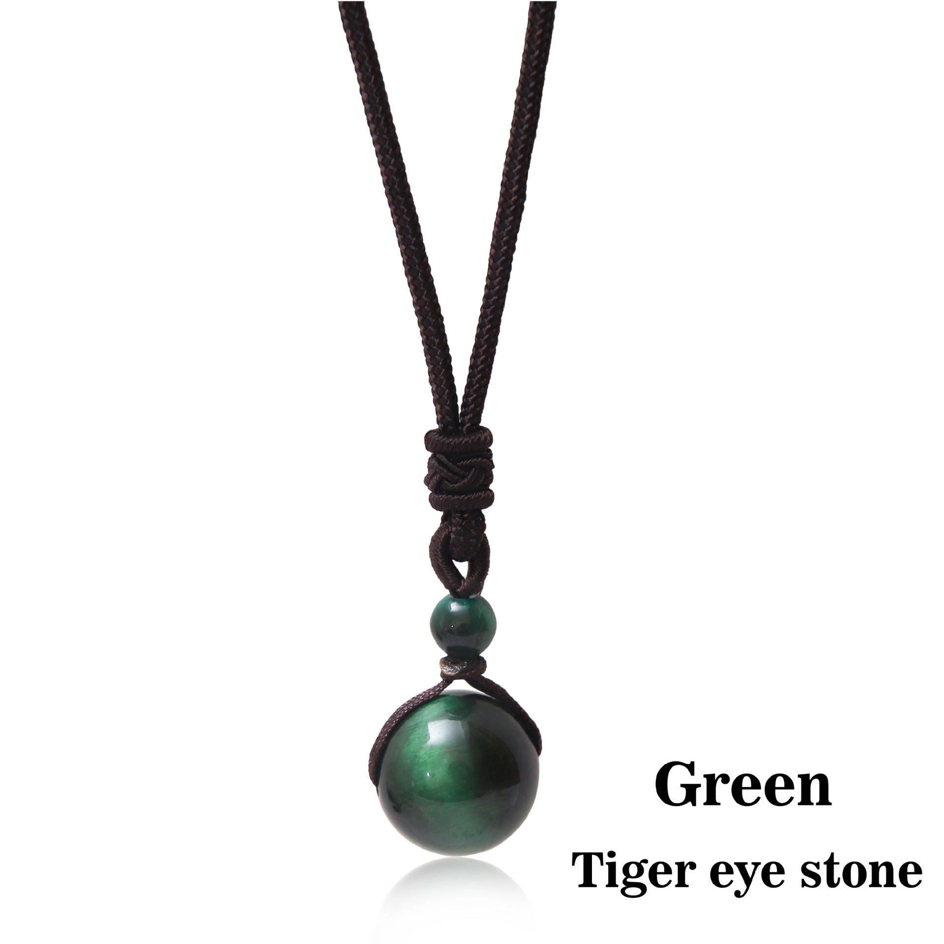 Letitdao Natural Stone & Obsidian Round Beads Lucky Necklace