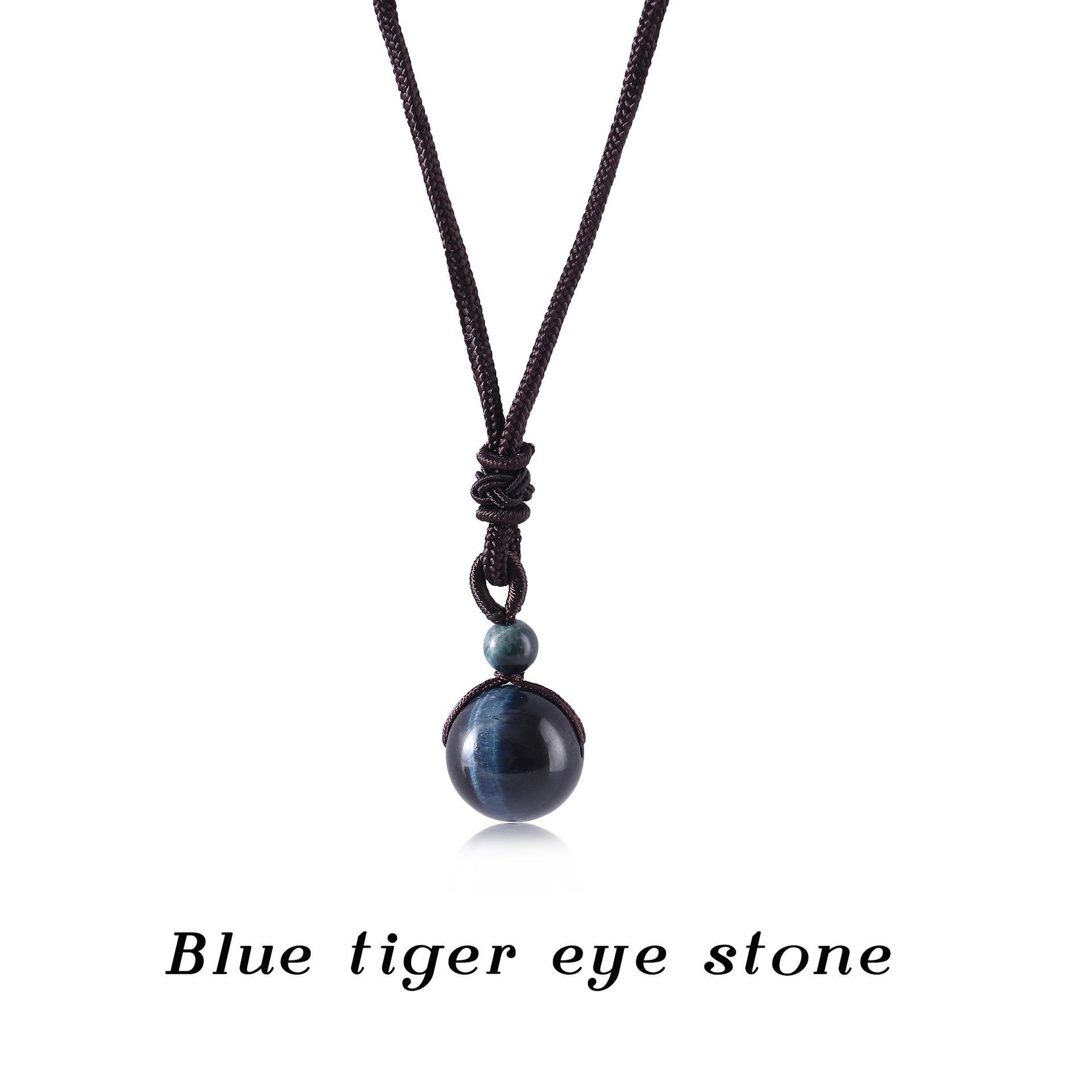 Letitdao Natural Stone & Obsidian Round Beads Lucky Necklace