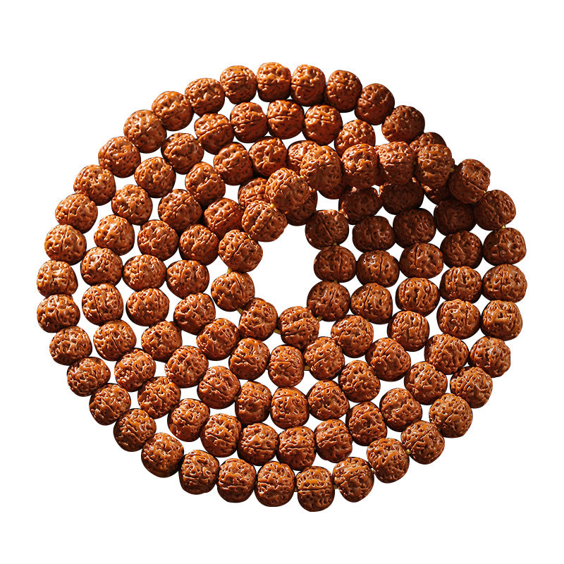 Letitdao Rudraksha Mala 108 Beads Dragon Scale Prayer Beads Tibetan Buddhist Bracelet for Meditation & Yoga Necklace