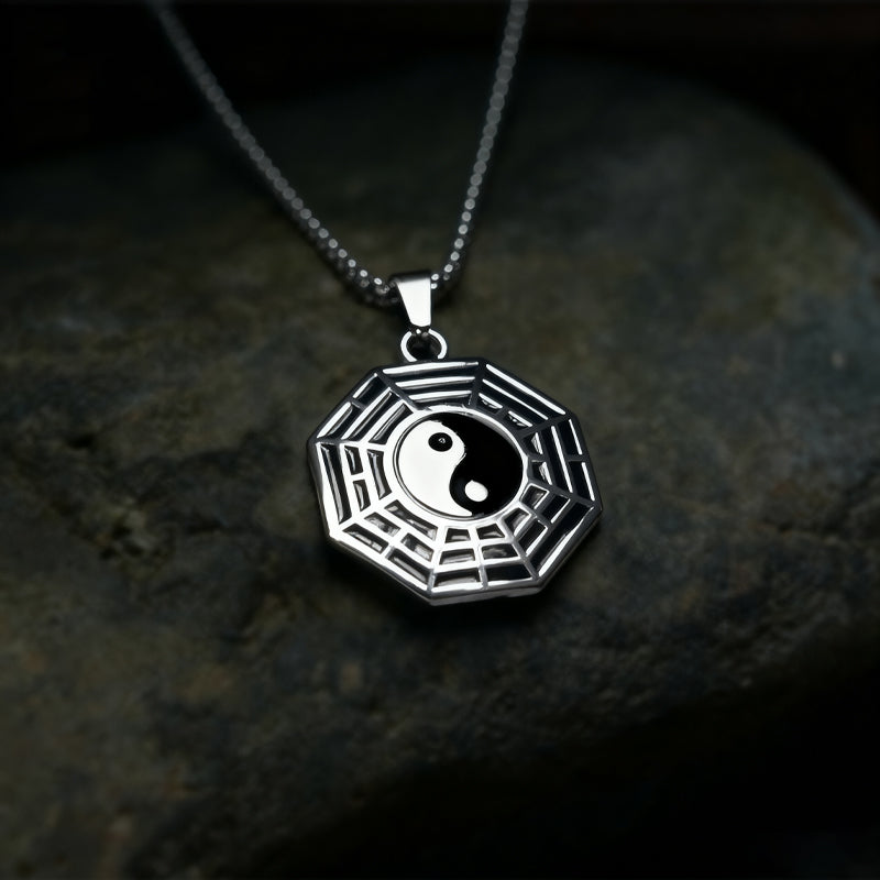 Yin-Yang Tai Chi Bagua Necklace Stainless Steel Pendant For Husband & Boyfriend