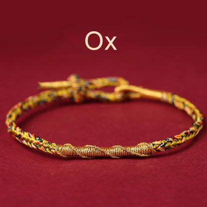 Zodiac Buddha Tai Sui Red String Bracelet Braided Bracelet Amulet