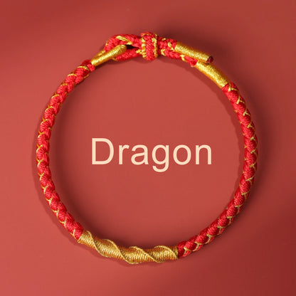 Zodiac Buddha Tai Sui Red String Bracelet Braided Bracelet Amulet