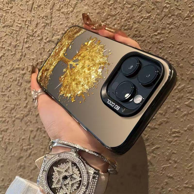 $9.9 Includes All Fees- Letitdao Universal Wealth Tree Case Golden Money Tree Design for Most Phone Models Abundance Energy Accessory with Glittering Gold Finish