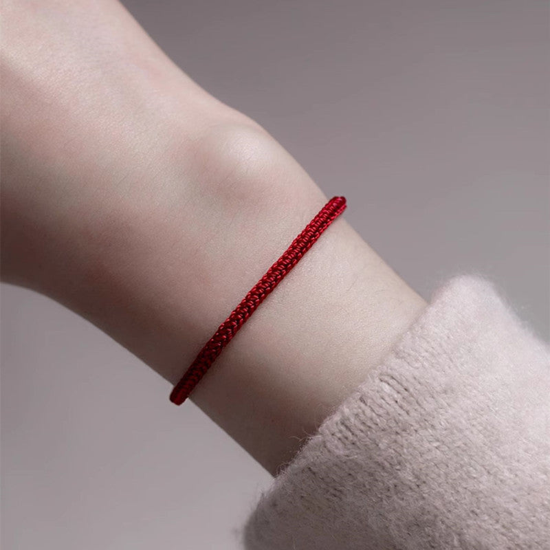 Letitdao Hand-Woven Jade Lucky & Wealth Red String Bracelet
