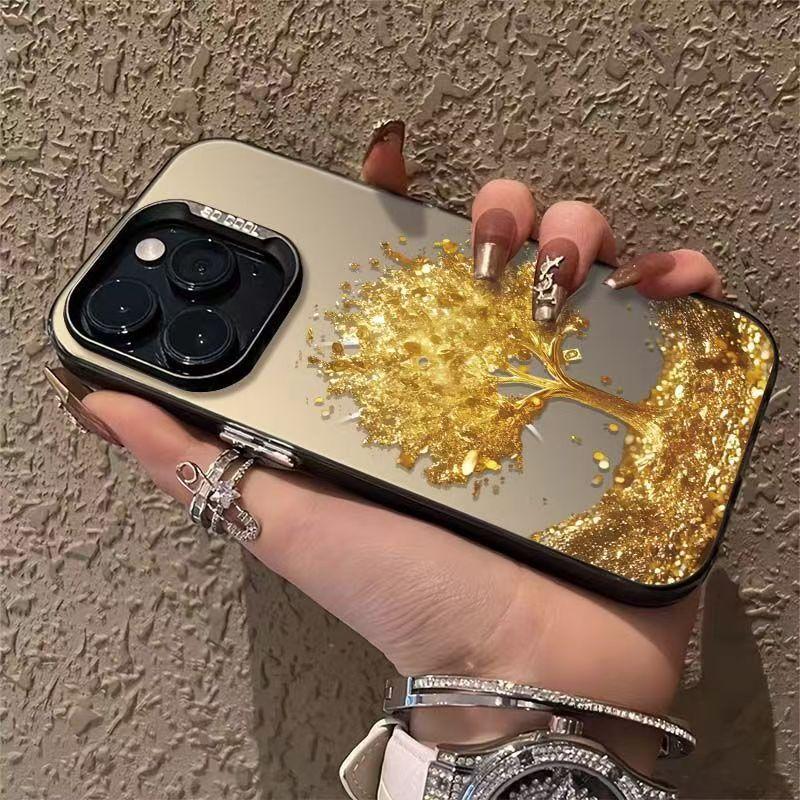 $9.9 Includes All Fees- Letitdao Universal Wealth Tree Case Golden Money Tree Design for Most Phone Models Abundance Energy Accessory with Glittering Gold Finish