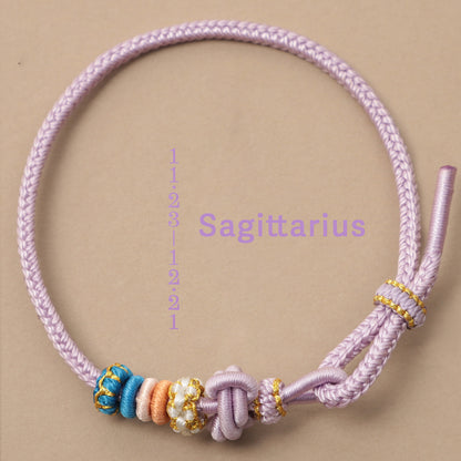 Letitdao Zodiac Braided Red String Bracelet With Knot Of Safety - Luck & Wealth & Love