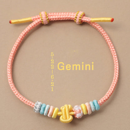 Letitdao Zodiac Braided Red String Bracelet With Knot Of Safety - Luck & Wealth & Love