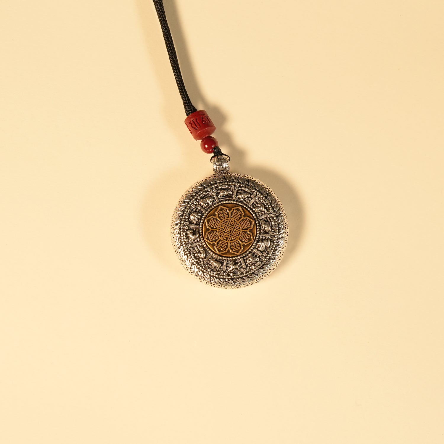 Letitdao Spinning Talisman Coin Pendant Cinnabar Infused Guardian Necklace for Protection & Positive Energy