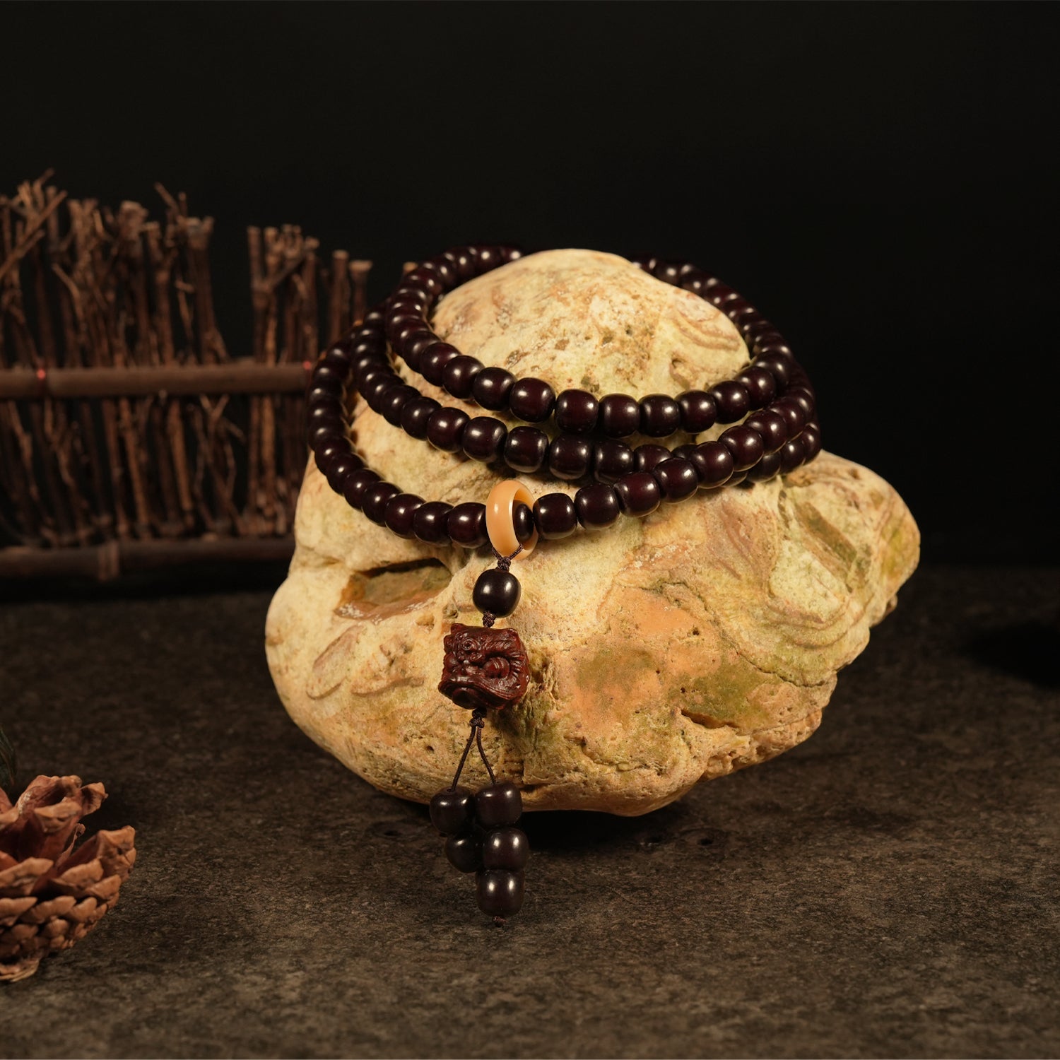 Letitdao Double Loop 108 Bodhi Seed Bracelet Unisex Energy Beads for Grounding Balance & Positive Vibes