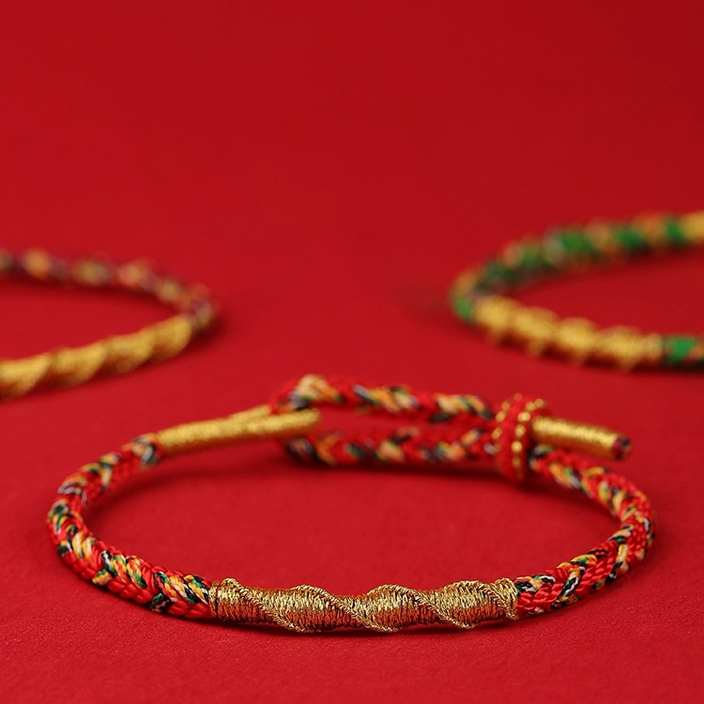 Zodiac Buddha Tai Sui Red String Bracelet Braided Bracelet Amulet