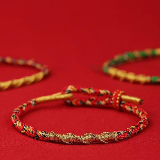 Zodiac Buddha Tai Sui Red String Bracelet Braided Bracelet Amulet