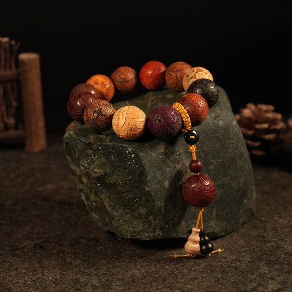 Letitdao Bohemian Beaded Bracelet for Men & Women Stretch Chakra Stone & Sandalwood Bracelet for Positive Energy Good Luck and Protection