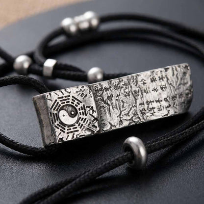Taoist Imperial Decree Meditation Mantra Pendant Yin-Yang Bagua Body Protection Necklace