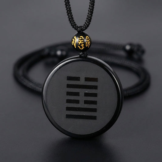 Letitdao Career Flow & Strategic Wisdom Pendant Black Obsidian “Xuanwu” Tortoise-Snake for Water Element Energy